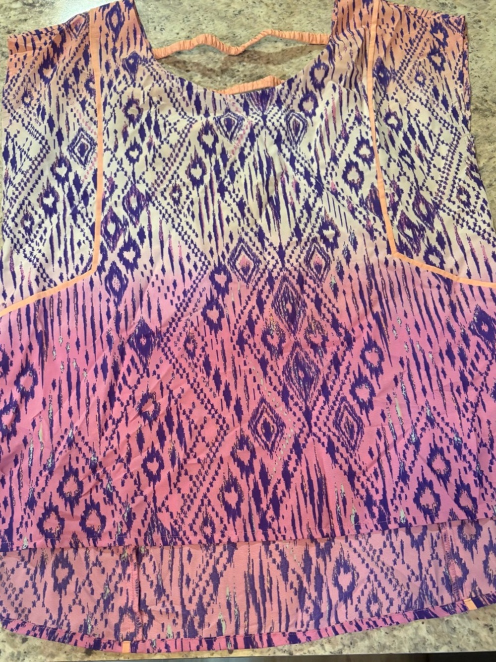 American Eagle Pink & Purple Aztec Print Sleeveless Top